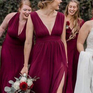 Lulus Heavenly Hues Burgundy Maxi Dress